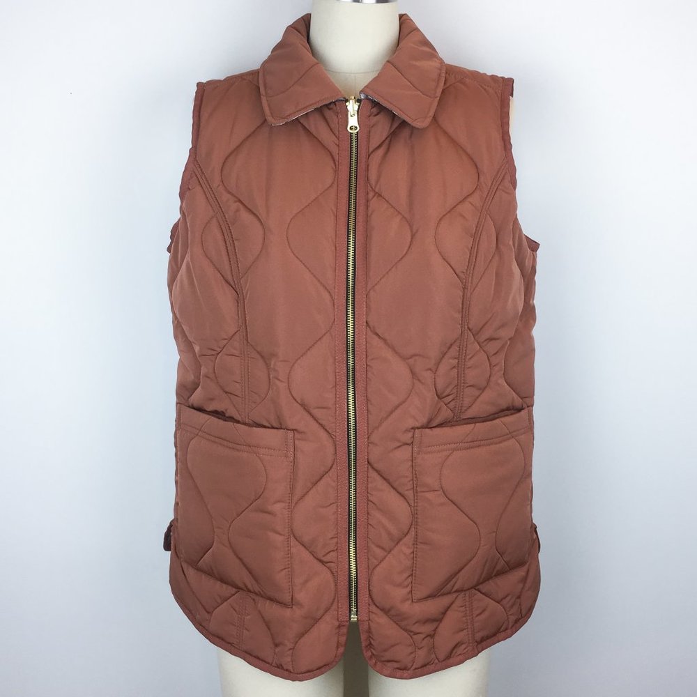 Reversible Quilted Vest - Solid/Floral Print